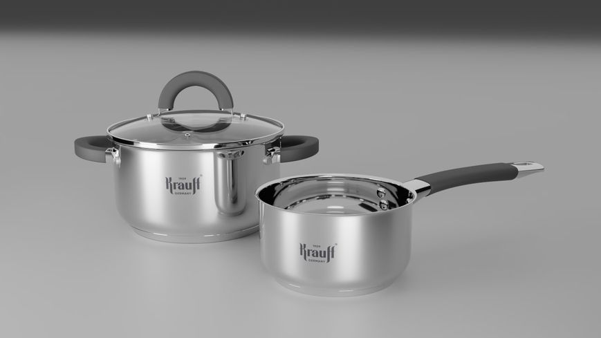 Набор посуды Krauff серии Winzig кастрюля 1,2л и ковш 0,7л. + ПОДАРОК Емкости для масла и уксуса Olivenol 28475 фото