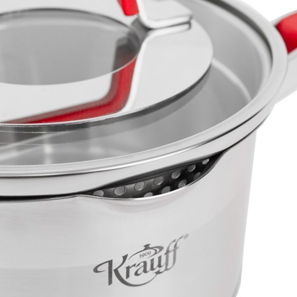 Ківш Moderne Rot з 1,8 л Krauff + подарунок: Рукавиця силіконова Halter Profi 28568 фото