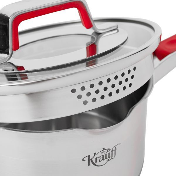 Ківш Moderne Rot з 1,8 л Krauff + подарунок: Рукавиця силіконова Halter Profi 28568 фото