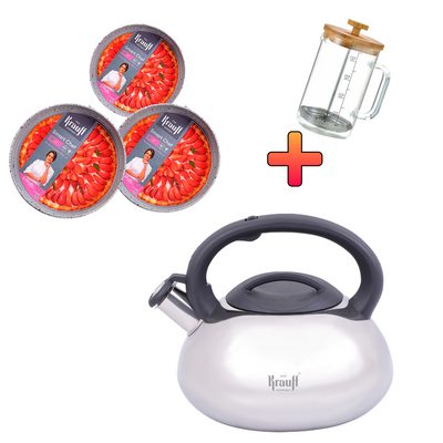 Чайник Krauff Capella 3 л и формы для выпечки разъемные Smart chef + ПОДАРОК:Френч-пресc 1 л 55-333-254-4 фото