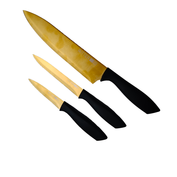 Набор из 3-х ножей Ritter + ПОДАРОК: Доска кухонная Krauff 28803-1 фото