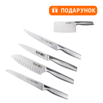 Набор кухонных ножей Wikinger Krauff + ПОДАРОК: Топор кухонный Wikinger 55-333-541 фото