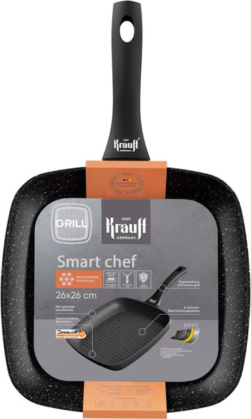 Сковорідка Smart Chef 28см + сковорода-гриль + подарунок сокирка Smart Chef. 28133 фото