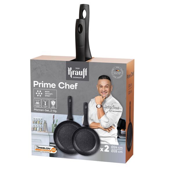 Набір сковорід Krauff Prime Chef 26/28 см + ПОДАРУНОК: кухонні дошки Krauff Picasso 3 шт. 55-333-517-1 фото