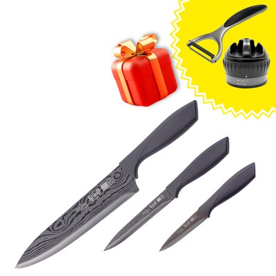 Набор ножей ТМ Krauff + Подарки: овощечистка и точило. 28293 фото