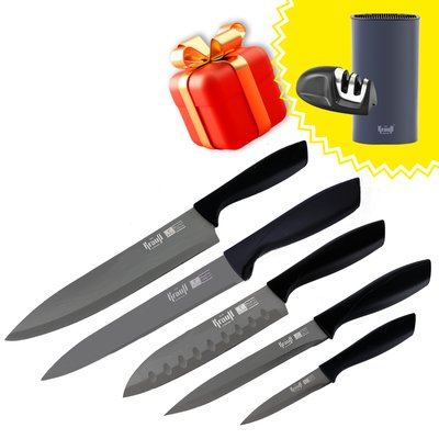 Набір ножів Smart chef ТМ Krauff + Подарунок - точилка та підставка 55-333-300 фото