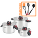 Набор из 3-х кастрюль Prime Chef 1,6 л, 3,6 л, 6,8 л + ПОДАРКИ: лопатка, толкушка для картофеля и половник 55-333-575 фото 1