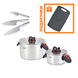Набор из 2-х кастрюль Prime Chef 1.9л и 6.1л и Набор ножей 3 пр.+ ПОДАРОК: Кухонная доска 55-333-578 фото 1