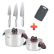 Набір із 2-х каструль Prime Chef 1.9л та 6.1л та Набір ножів 3 пр.+ ПОДАРУНОК: Дошка кухонна 55-333-578-4 фото 1