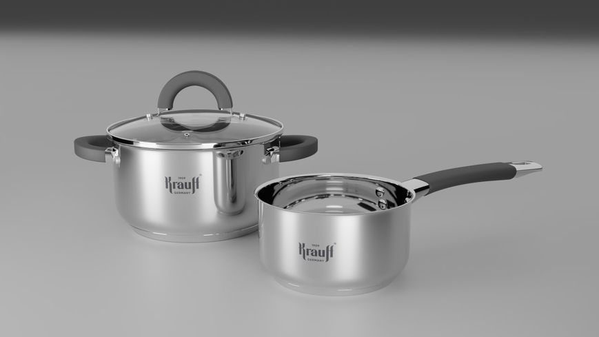 Набор посуды Krauff серии Winzig кастрюля 1,2 л, ковш 0,7 л, и термоса Krauff 800 мл + ПОДАРОК Емкости для масла и уксуса Olivenol 28523-1 фото