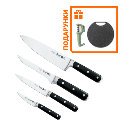 Набор из 4-х ножей Prime Chef Krauff + ПОДАРКИ: точило для ножей и кухонная доска 55-333-632 фото
