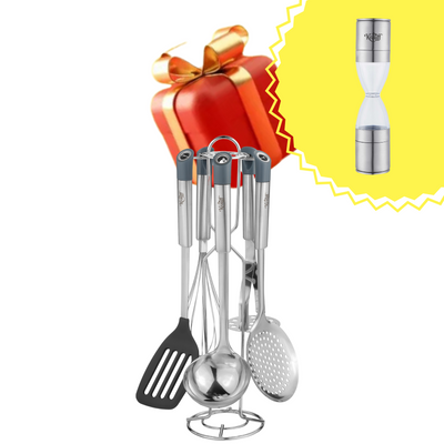 Набор кухонных инструментов Gericht 6 предметов + подарок Емкость для специй с функцией помола Picante 28123 фото
