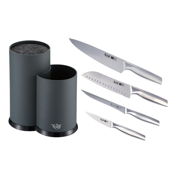 Набір кухонних ножів Wikinger Krauff з підставкою + ПОДАРУНКИ: чопер та ніж слайсерний 55-333-420-4 фото