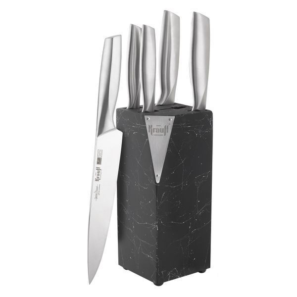 Набор ножей на подставке Prime Chef Krauff + ПОДАРКИ: Точилка для ножей и набор кухонных досок 55-333-410-4 фото