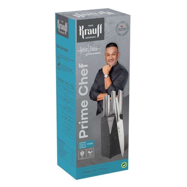 Набор ножей на подставке Prime Chef Krauff + ПОДАРКИ: Точилка для ножей и набор кухонных досок 55-333-410-4 фото