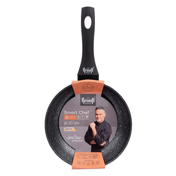 Сковородка Krauff Smart Chef 20 см и крышка стеклянная Krauff + ПОДАРОК: Лопатка кулинарная силиконовая 21,5 см 28818 фото
