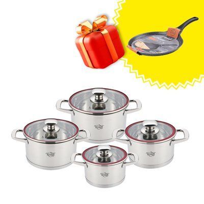 Набор кастрюль Krauff Luxuriоs + ПОДАРОК: Сковорода для блинов Krauff Fry Power 24 см 55-333-373-3 фото