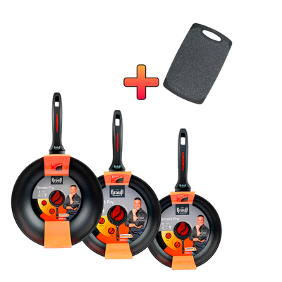 Набір сковорідок серії Smart Fry Krauff + ПОДАРУНКИ: Дошка обробна 55-333-402-4 фото