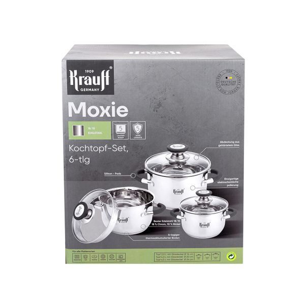 Набор кастрюль 6 предметов Moxie krauff + ПОДАРКИ: Контейнеры для хранения Fresco 55-333-601 фото