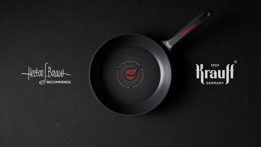 Сковорода Smart Fry 26см, с индикатором нагрева + ПОДАРОК: Щипцы кухонные Krauff и терка Krauff 28558 фото