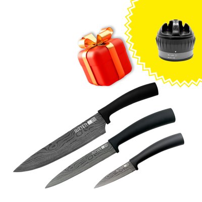 Набір ножів Ritter 3 предмети + Подарки: точилка для ножів. 28310 фото