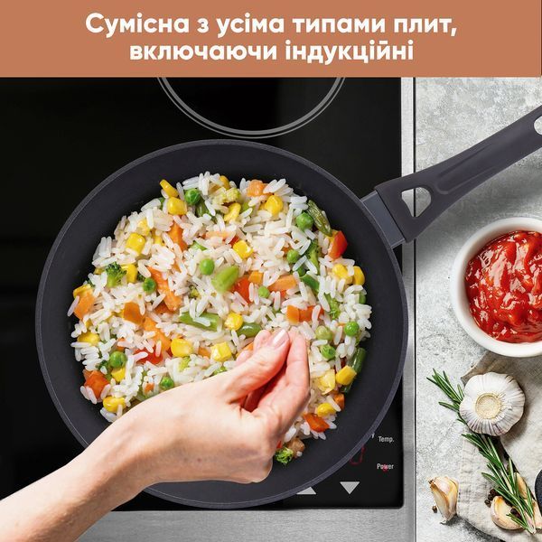 Сковорода Wok Hamburg Krauff 28см + ПОДАРОК: Ложка силиконовая Symphonie 28437-2 фото