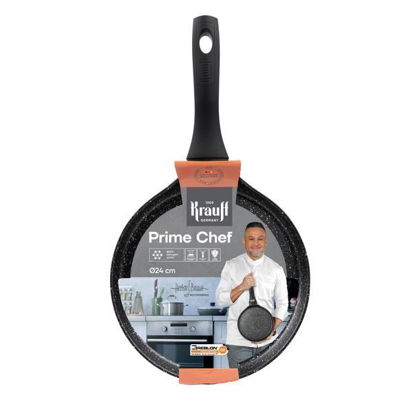Набор сковородок Prime Chef 26см, 28см и сковородка для блинов 24см + подарки: Набор кухонных досок Krauff 55-333-493-1 фото